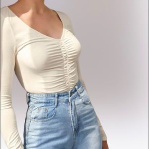 Long sleeve ivory blouse